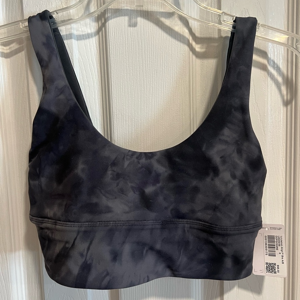 *NWT* Lululemon Align Bra A/B Diamond Dye Pitch Grey Graphite Gray 6 Reversible